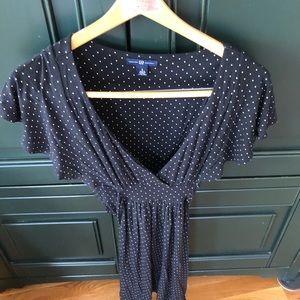 Gap navy polka dot dress